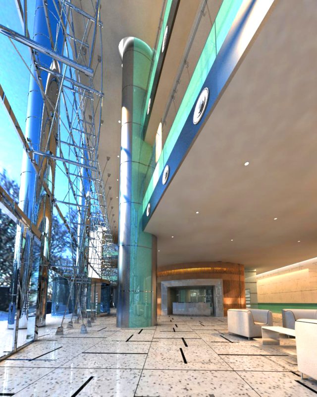 lobby 023 3D Model .c4d .max .obj .3ds .fbx .stl .blend 