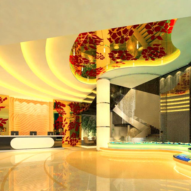 lobby 025 Model 3D .c4d .max .obj .3ds .fbx .stl .blend 
