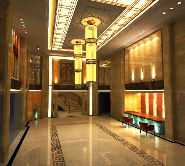 lobby 032 Model 3D .c4d .max .obj .3ds .fbx .stl .blend 
