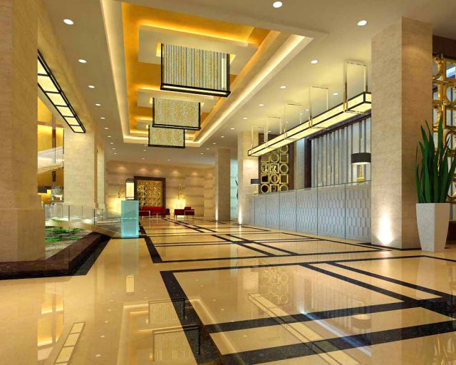 lobby 056 Model 3D .c4d .max .obj .3ds .fbx .stl .blend 