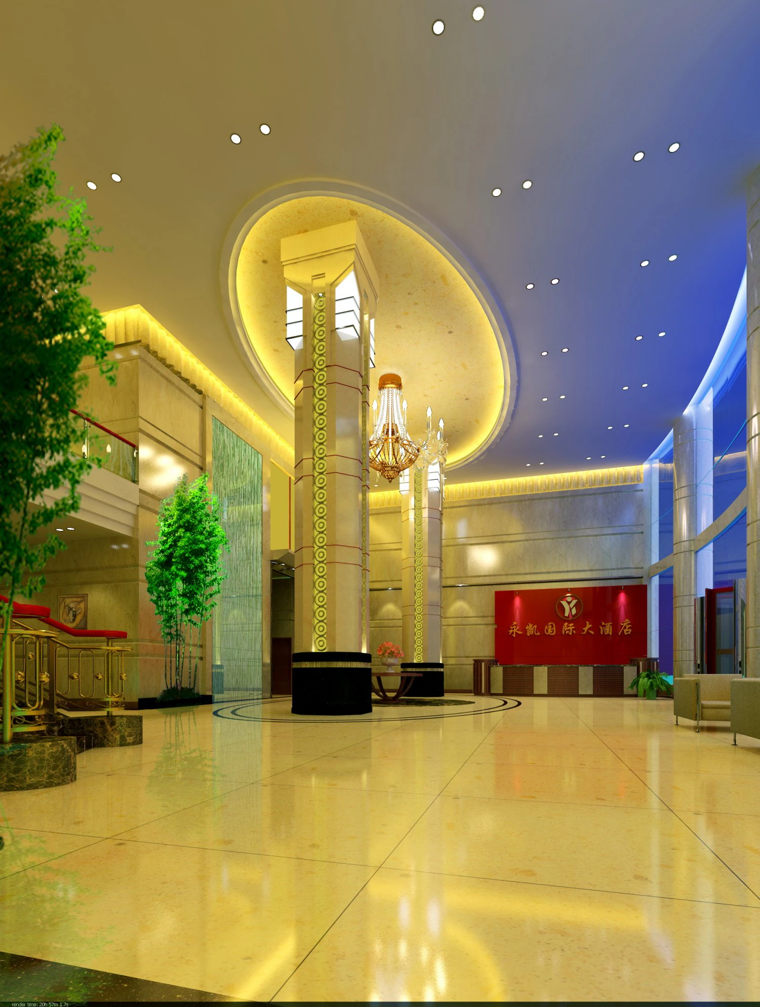 lobby 059 3D Model .c4d .max .obj .3ds .fbx .stl .blend 