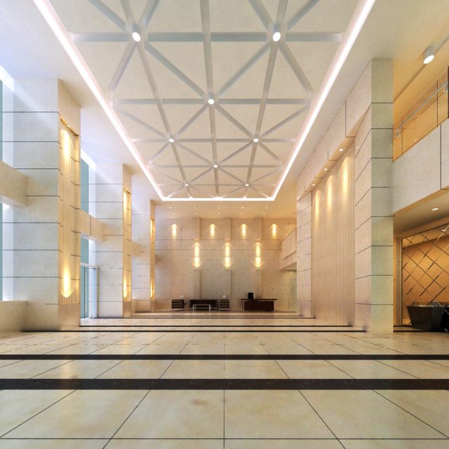 lobby 081 3D Model .c4d .max .obj .3ds .fbx .stl .blend 
