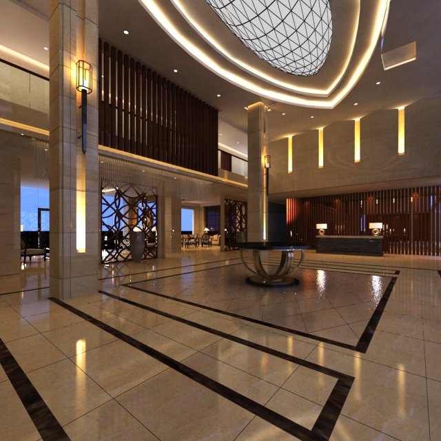 lobby 110 Modèle 3D .c4d .max .obj .3ds .fbx .stl .blend