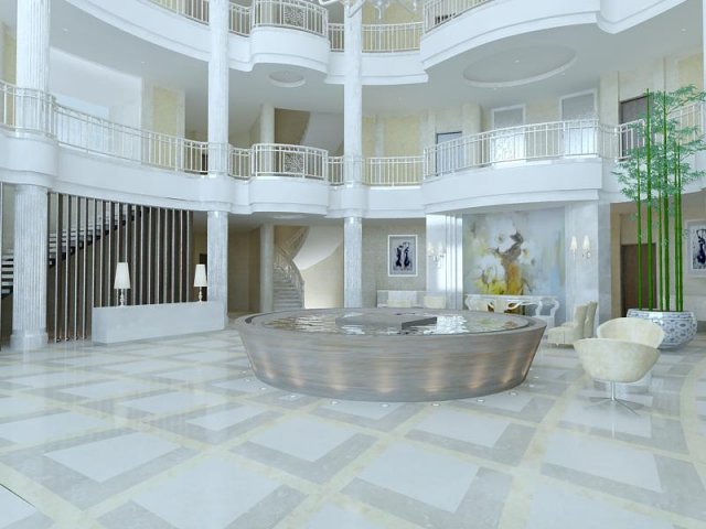 lobby 128 3D Model .c4d .max .obj .3ds .fbx .stl .blend 