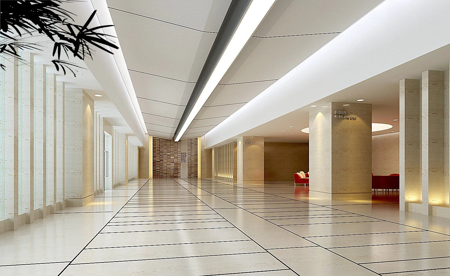 lobby 129 3D Model .c4d .max .obj .3ds .fbx .stl .blend 