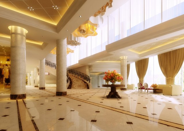 lobby 229 3D Model .c4d .max .obj .3ds .fbx .stl .blend 