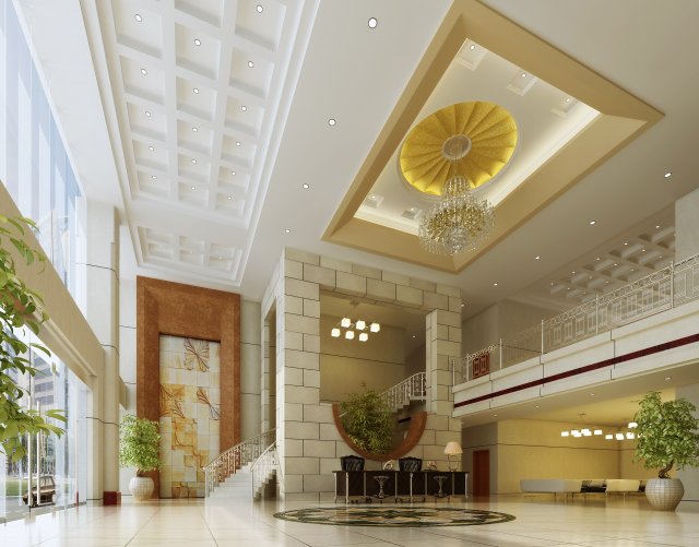 lobby 231 3D Model .c4d .max .obj .3ds .fbx .stl .blend 