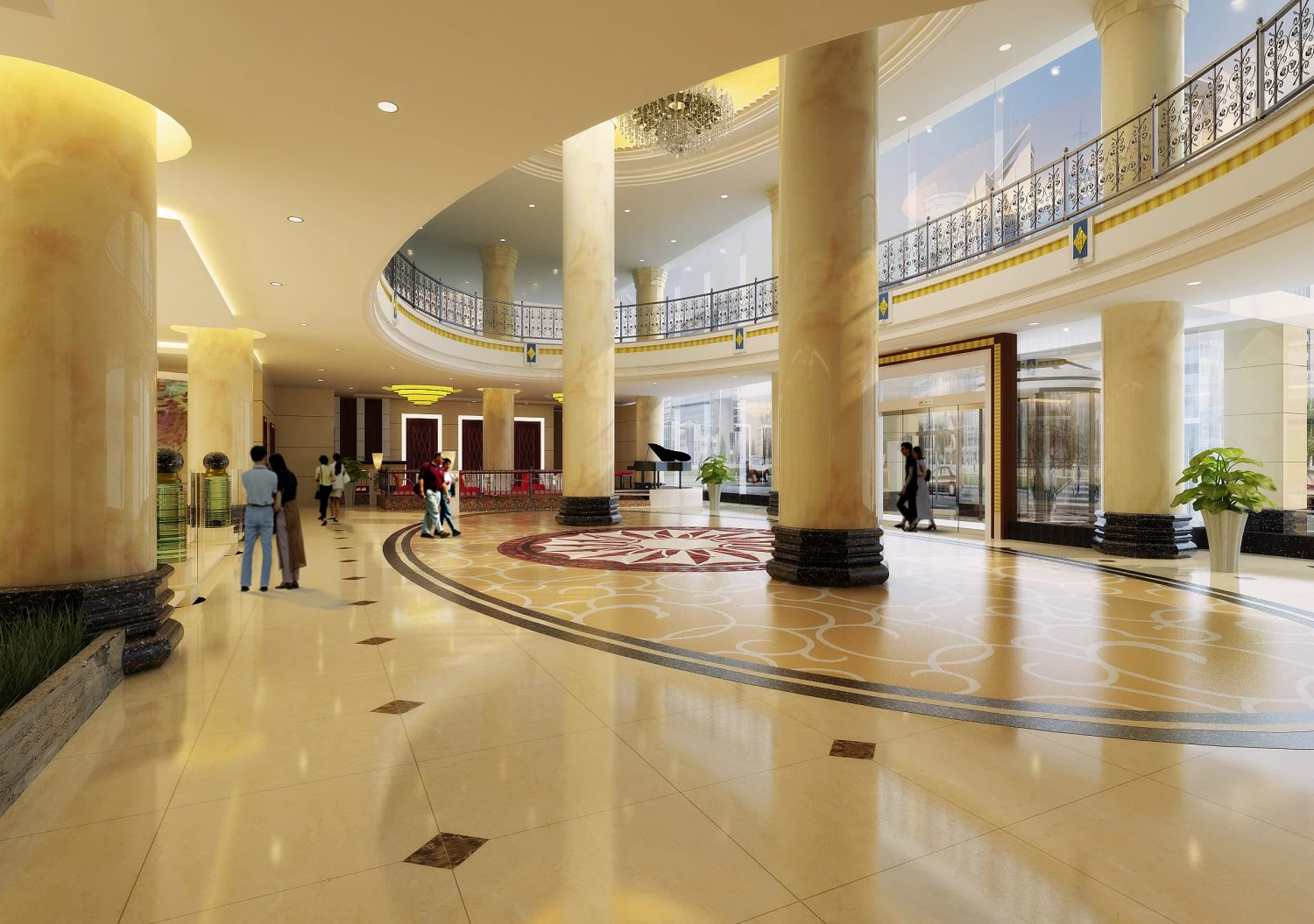 lobby 232 3D Model .c4d .max .obj .3ds .fbx .stl .blend 