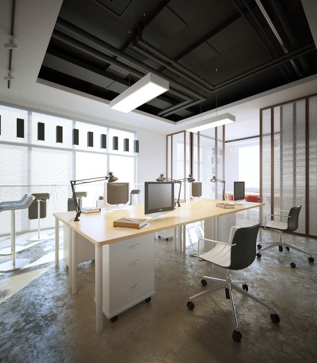 office 002 Modelo 3D .c4d .max .obj .3ds .fbx .stl .blend 