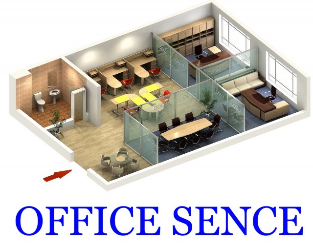 office 029 Model 3D .c4d .max .obj .3ds .fbx .stl .blend 