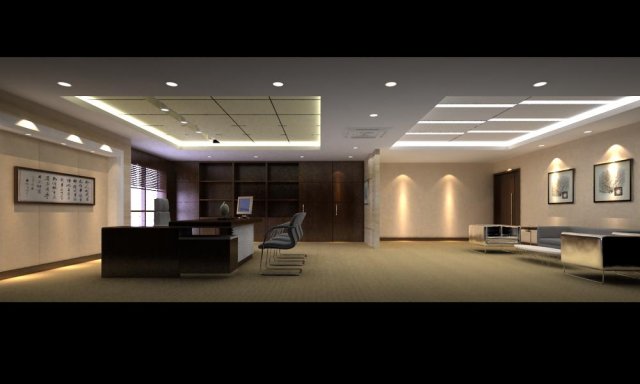 office 090 3D Model .c4d .max .obj .3ds .fbx .stl .blend 