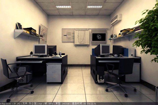 office 155 3D Model .c4d .max .obj .3ds .fbx .stl .blend 