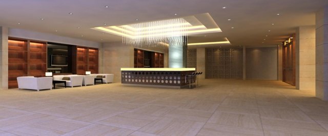 reception space 001 Model 3D .c4d .max .obj .3ds .fbx .stl .blend 