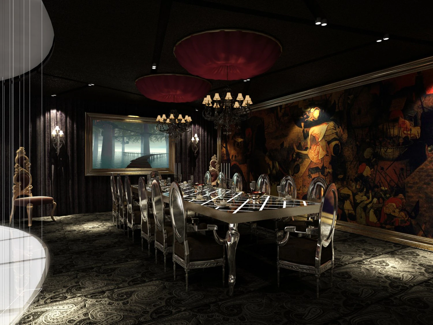 restaurant 015 3D Model .c4d .max .obj .3ds .fbx .stl .blend