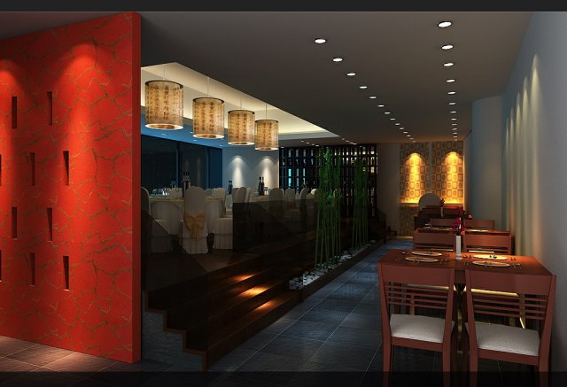 restaurant 019 3D Model .c4d .max .obj .3ds .fbx .stl .blend 