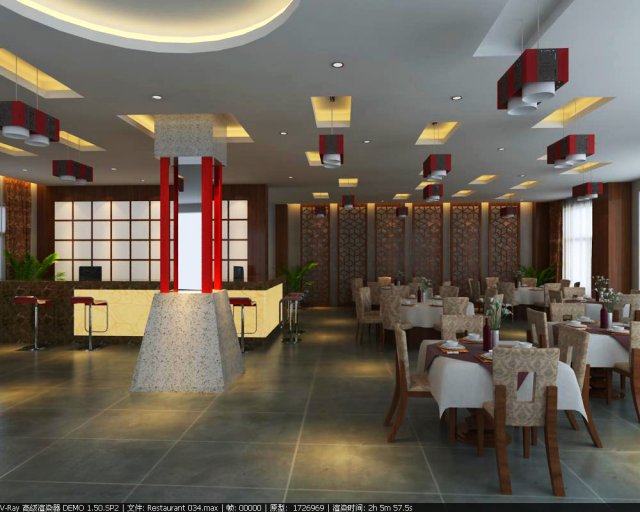 restaurant 034 3D Model .c4d .max .obj .3ds .fbx .stl .blend 