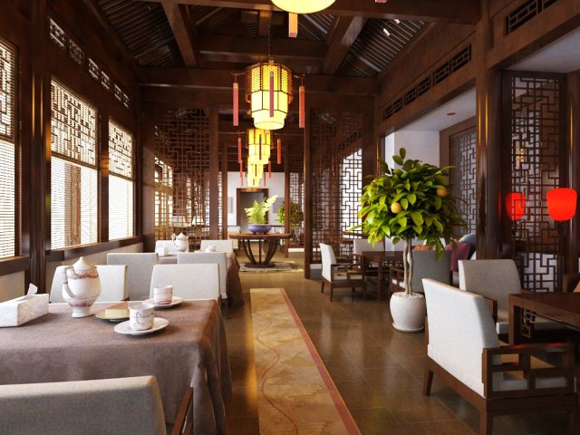 restaurant 035 3D 模型 .c4d .max .obj .3ds .fbx .stl .blend