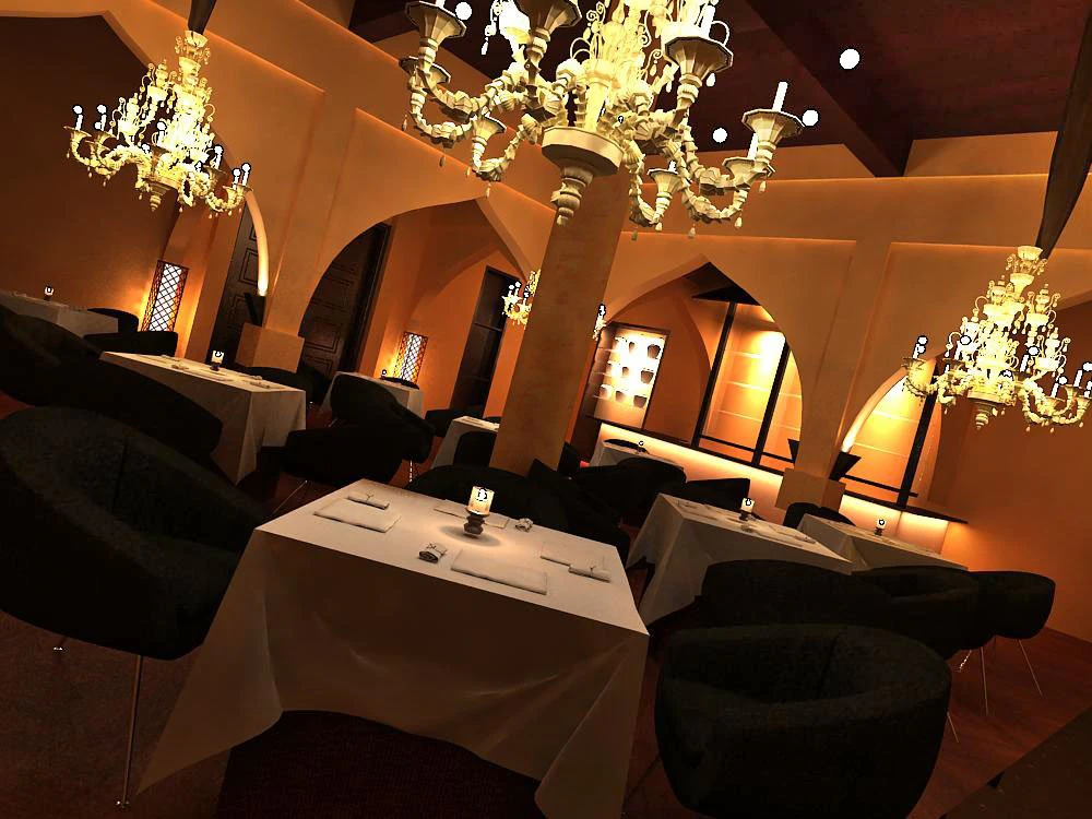 restaurant 038 3D Model .c4d .max .obj .3ds .fbx .stl .blend 