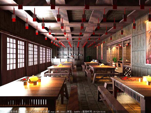 restaurant 055 3D 模型 .c4d .max .obj .3ds .fbx .stl .blend