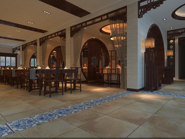 restaurant 060 3D Модель .c4d .max .obj .3ds .fbx .stl .blend 