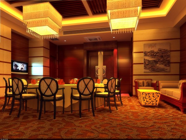 restaurant 065 Modelo 3D .c4d .max .obj .3ds .fbx .stl .blend 
