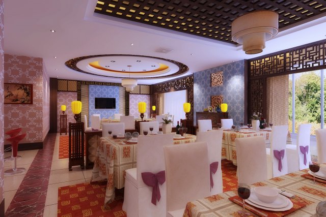 restaurant 091 Model 3D .c4d .max .obj .3ds .fbx .stl .blend 