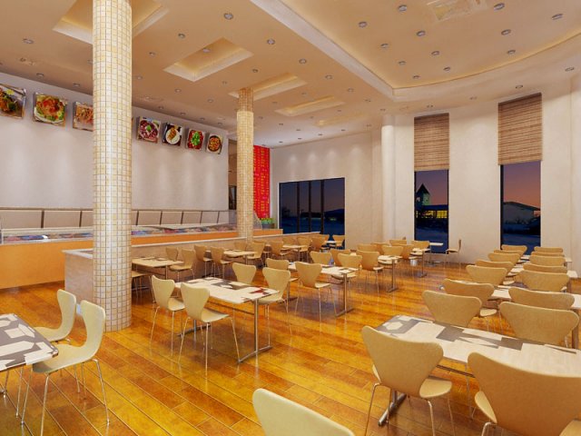 restaurant 096 Modello 3D .c4d .max .obj .3ds .fbx .stl .blend 