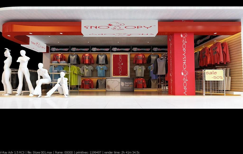 store 001 3D Model .c4d .max .obj .3ds .fbx .stl .blend 