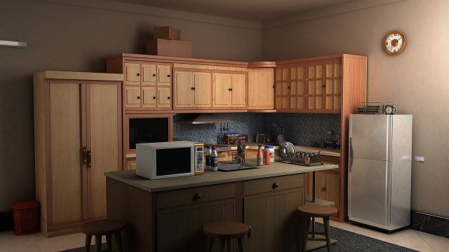kitchen Model 3D .c4d .max .obj .3ds .fbx .stl .blend