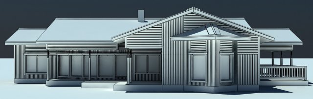 wooden house Model 3D .c4d .max .obj .3ds .fbx .stl .blend 