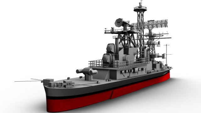 military battleship Modello 3D .c4d .max .obj .3ds .fbx .stl .blend 