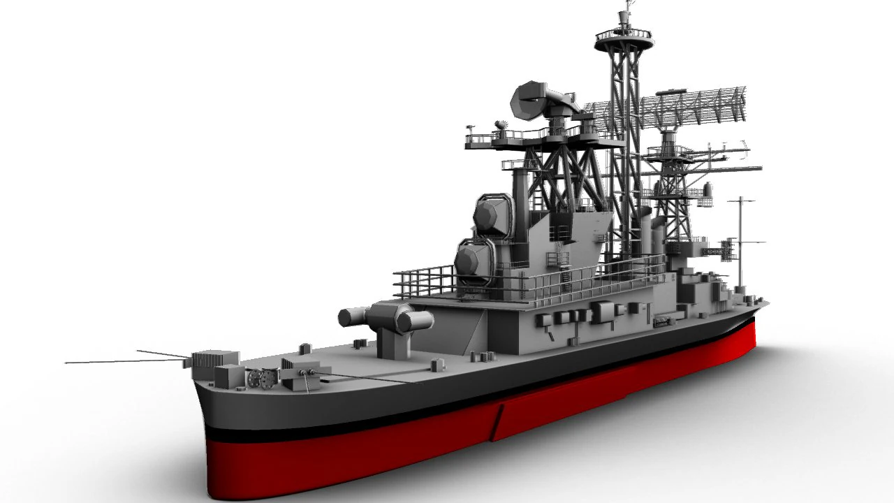 militärisches Schlachtschiff 3D Modell .c4d .max .obj .3ds .fbx .stl .blend