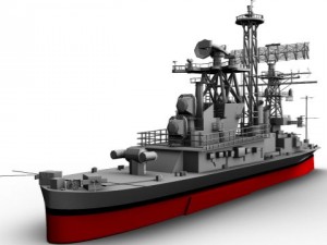military battleship Modello 3D
