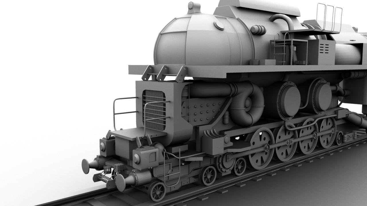 3d модель паровоза в Blender