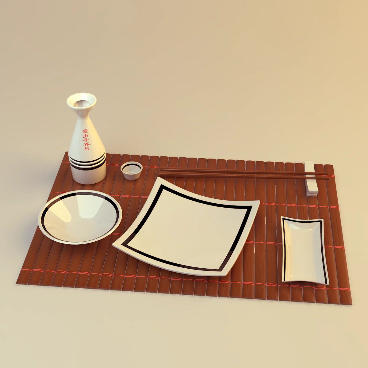 dishes for sushi 3D Model .c4d .max .obj .3ds .fbx .stl .blend 