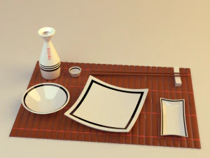 suşi i&ccedil;in yemekler 3D Model