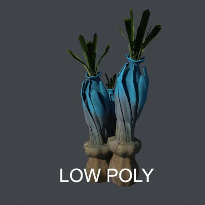 alien plant lopoly 3D Model .c4d .max .obj .3ds .fbx .stl .blend 