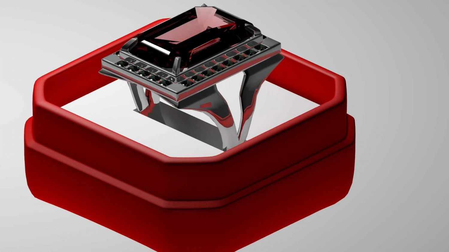 silverwork ruby ring 001 3D Model .c4d .max .obj .3ds .fbx .stl .blend 