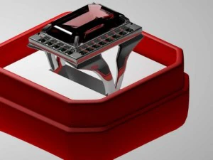 anillo de plata rub&iacute; 001 Modelo 3D