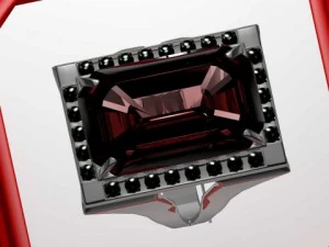 silverwork ruby ring 001 3D Model