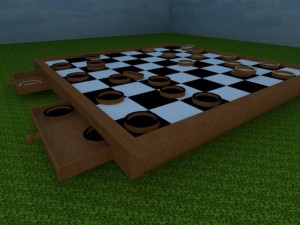 checkers game 3D Model