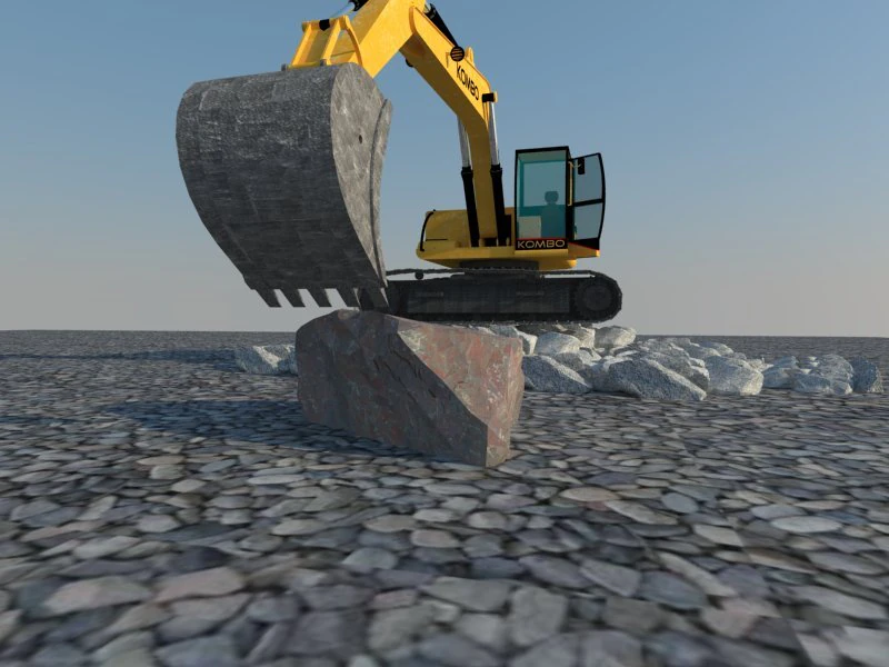 굴착기 3D 모델 .c4d .max .obj .3ds .fbx .stl .blend 