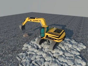 굴착기 3D 모델