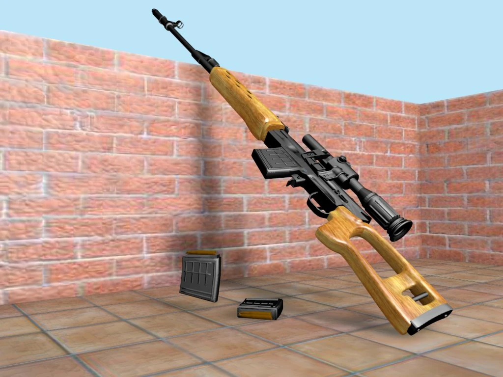 sniper 3D Model .c4d .max .obj .3ds .fbx .stl .blend 