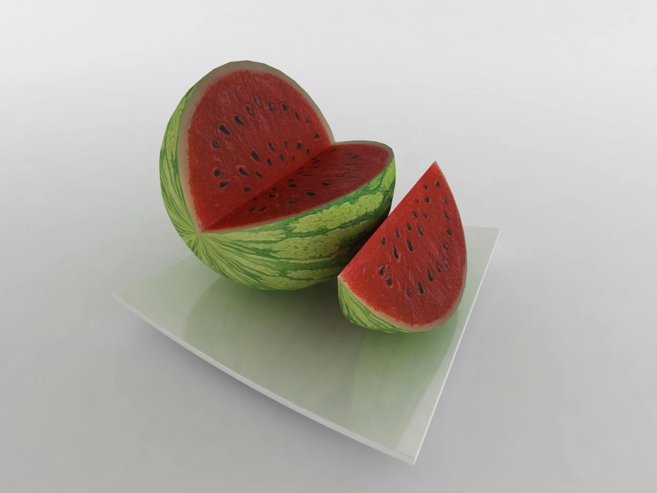 watermelon 3D Model .c4d .max .obj .3ds .fbx .stl .blend 
