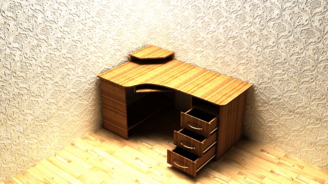computer table 3D Модель .c4d .max .obj .3ds .fbx .stl .blend 