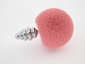 butt plug - round pink rabbit tail 3D-Modell