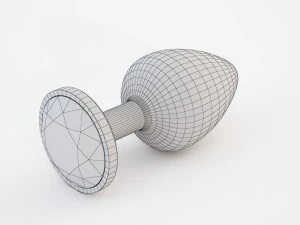 classic butt plug - gold with red diamond 3D Model