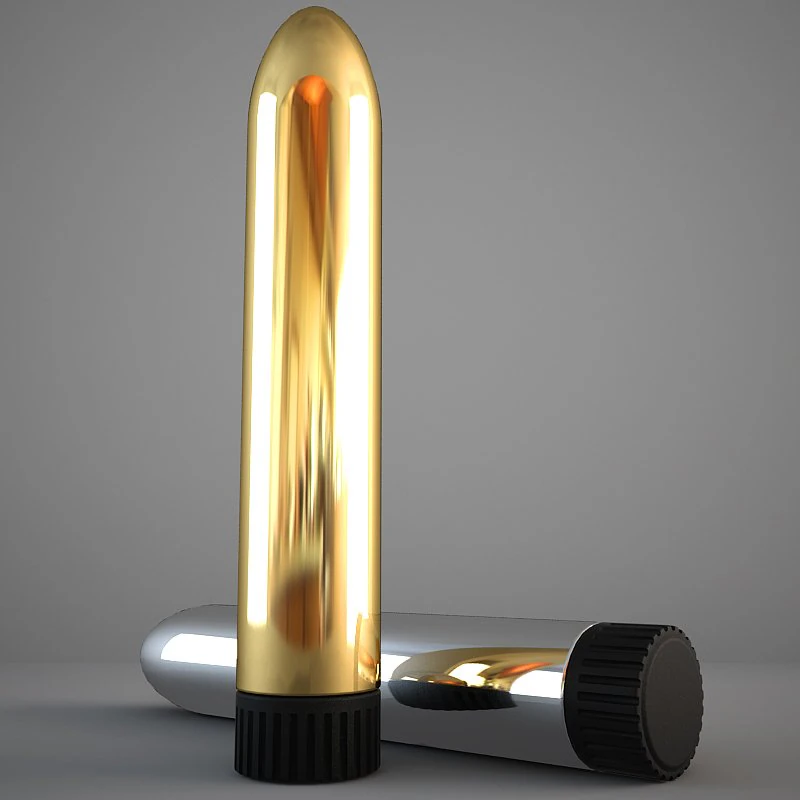 generic gold silver vibrator 3D Model .c4d .max .obj .3ds .fbx .stl .blend 