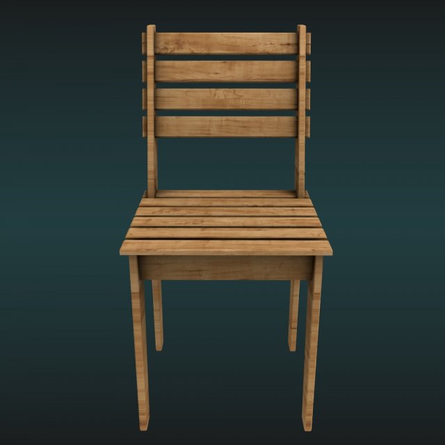 wood chair Model 3D .c4d .max .obj .3ds .fbx .stl .blend 